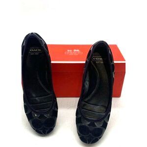 Coach Women's "ARIE" Beautiful Gloss Blue Suede Ballet Flat Shoes Size 5M